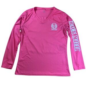 Rack Mafia Xtreme-Tek Long Sleeve‎ Shirt Women's Medium Pink Top V Neck Hunting